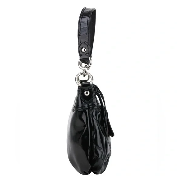 Coach liquid Gloss Black Poppy Quilted Shoulder Bag - Picture 2 of 11